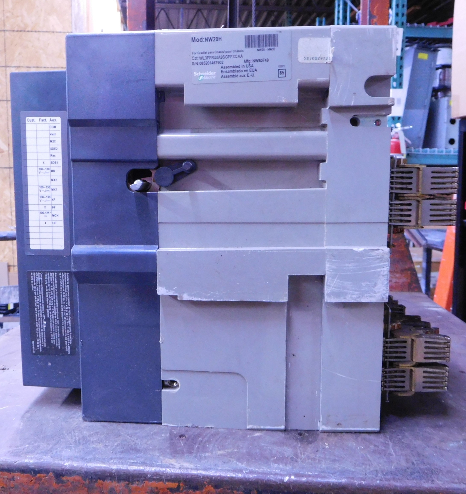 2000 Amps, Square D #WL3FF44APSGFFXCAA, Masterpact NW20H Circuit Breaker, 3-pole, 600 Volts, Micrologic - Image 5