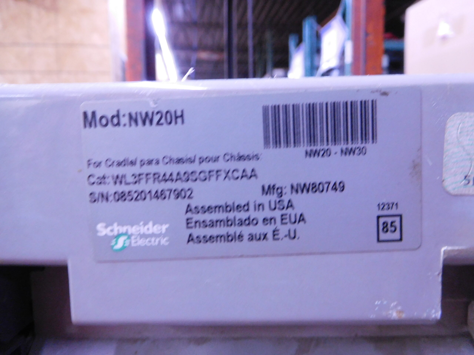 2000 Amps, Square D #WL3FF44APSGFFXCAA, Masterpact NW20H Circuit Breaker, 3-pole, 600 Volts, Micrologic - Image 6