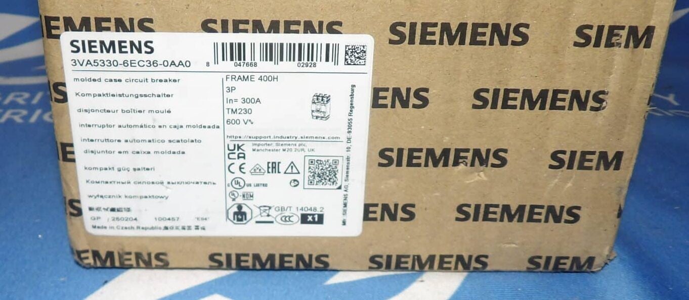 300 Amps, Siemens #3VA5330-6EC36-0AA0, Circuit Breaker, 3-pole, new - Image 3