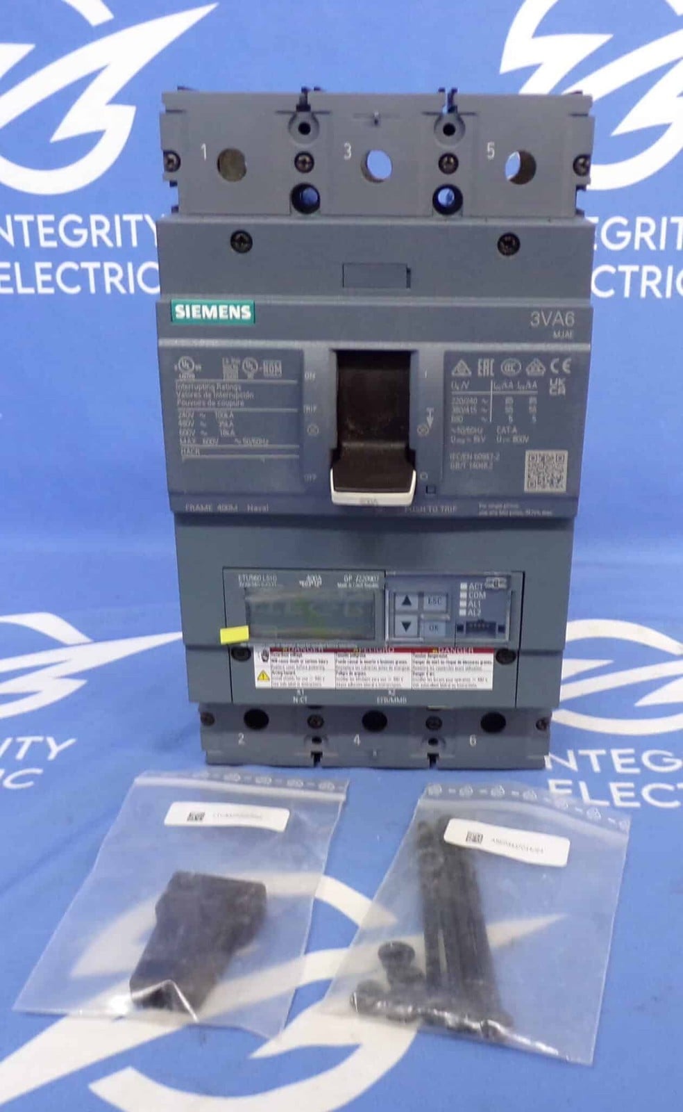 400 Amps, Siemens #3VA6340-5JQ31-0AA0, 3VA6 Molded Case Circuit Breaker, 3-pole, 600 Volts, ETU560 LSIG trip - Image 2
