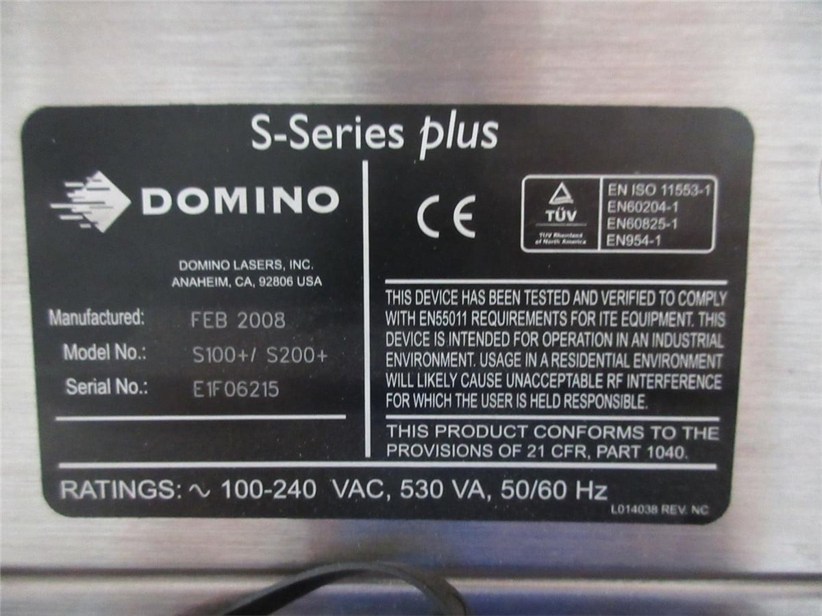 Domino #DPX-500, digital laser coder w/S100 laser, Stainless Steel cabinet, used, 2007, #12340A - Image 8
