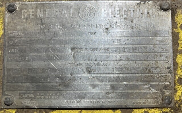 200/265 HP 410/385 RPM General Electric, Frame MD618, DP, Series, 230 Volts, DC Crane and Mill Motor (2 - Image 2