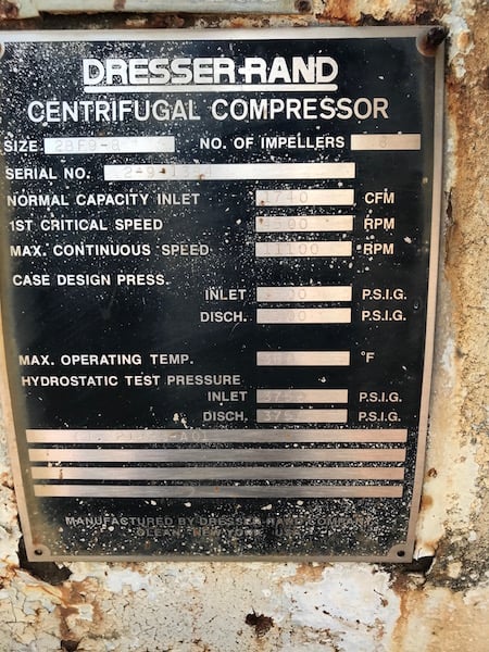 1740 ACFM, Clark #2BF9-8, centrifugal gas compressor, syn gas service, 1992/2136 PSIA, 8 stage, 3052 HP - Image 4