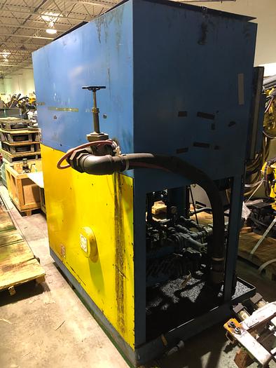 10 Ton x 30" stroke, Apex, vertical hydraulic table up broaching machine, chip conveyor, JIC controls, 1998 - Image 4