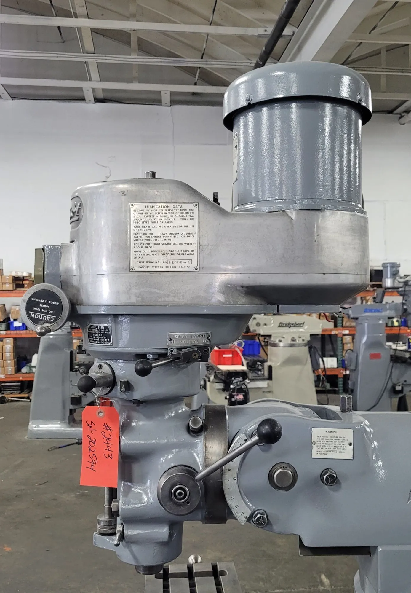 Bridgeport #Series-1, vertical milling machine, 9" x 42" table, 31" to 36" X, 12" Y, 16" Z, 12" ram, 2 HP - Image 7