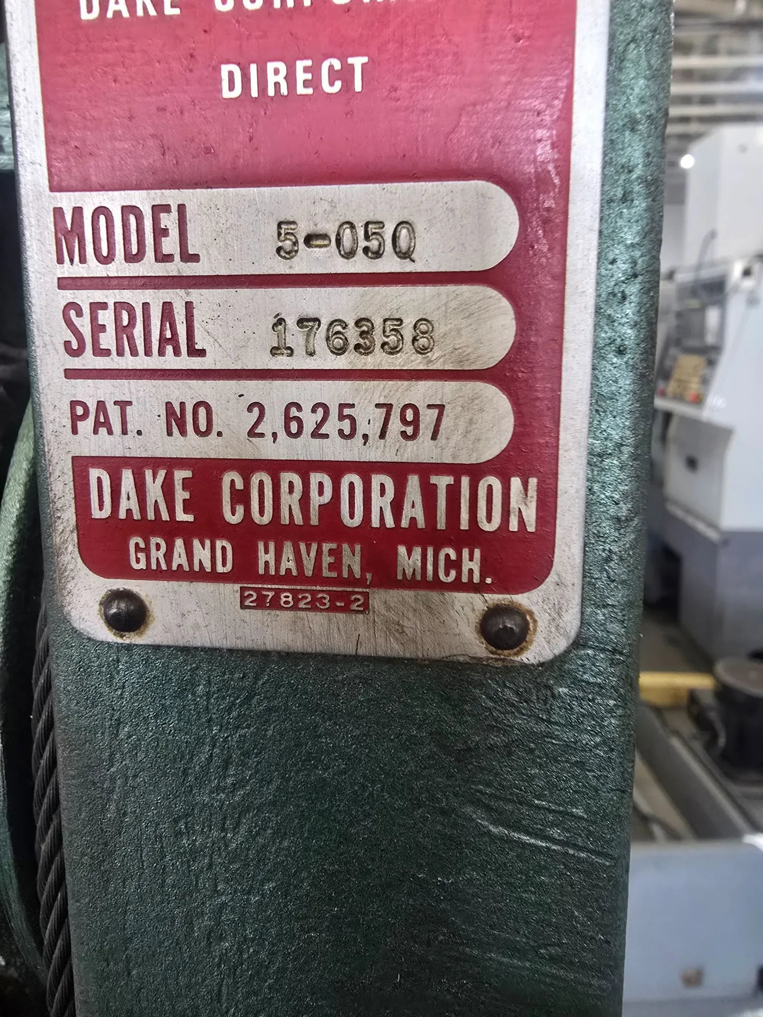 50 Ton, Dake #5-050, Elec-Draulic H-Frame press, 10" ram travel, 5" to 40" ram to table, 32-3/4" between - Image 5