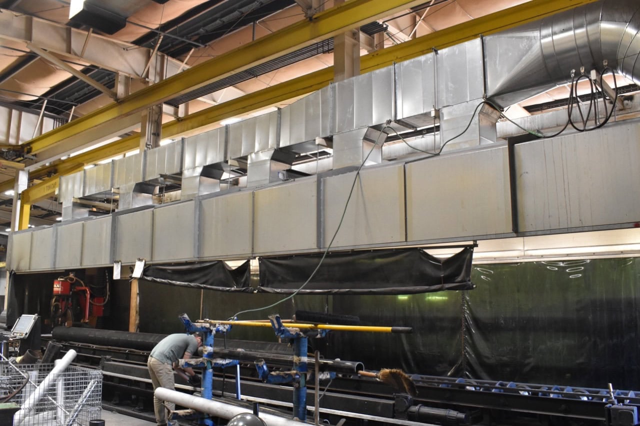 Vernon #MPM5, CNC pipe profiler, 5-Axis, 3"-48" pipe diameter, 40' machine bed, Lincoln FineLine 300 plasma - Image 1