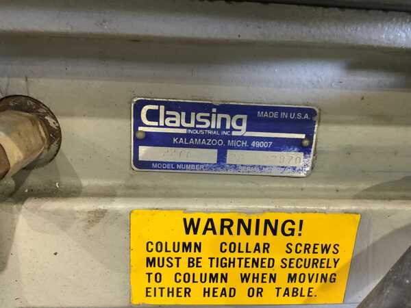 20" Clausing #2277, single spindle drill, 10" throat, hand feed, forward/reverse, 1.5 HP - Image 5