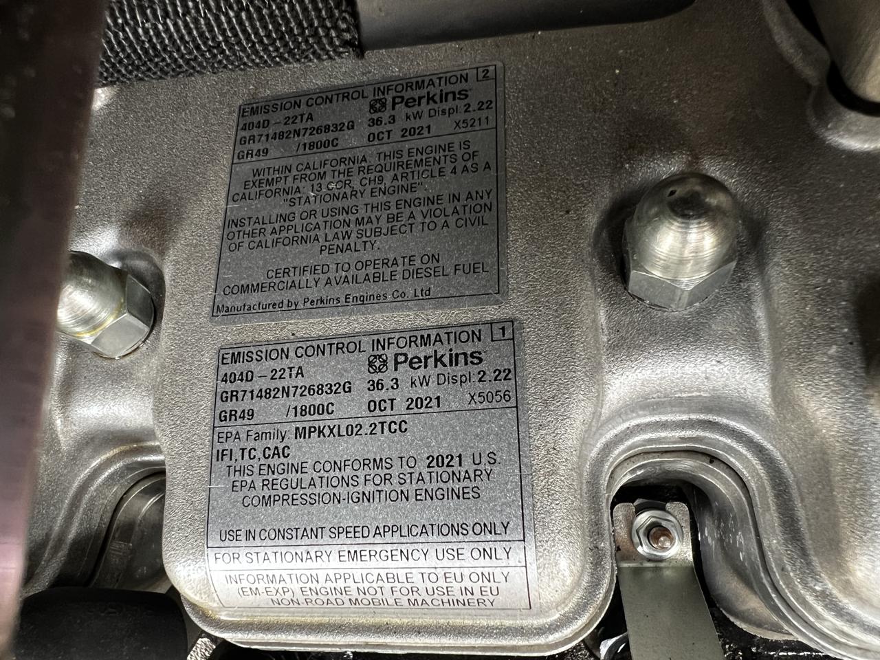 30 KW Generac #SD30, Diesel Generator Set, 120/208 Volts, 1800 RPM Perkins 404D-22TA engine, circuit breaker - Image 8