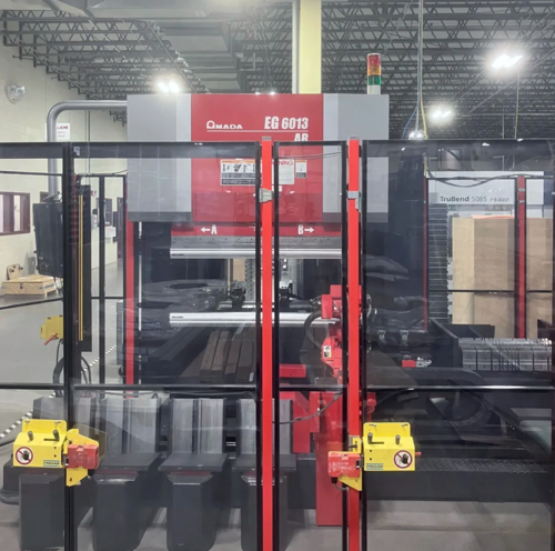 60 Ton, Amada #EG-6013-AR, CNC Press Brake, 4.6' overall, 5-7/8" stroke, 9-1/16" throat, 25" open height - Image 1