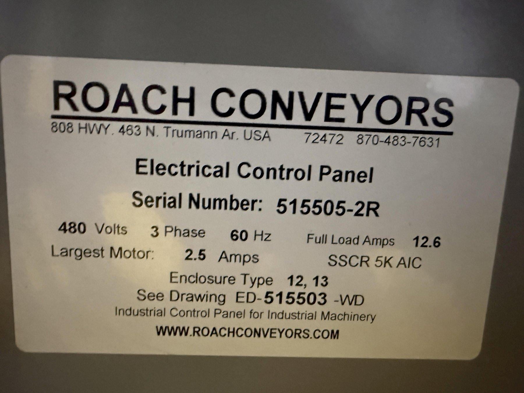 35" wide x 64' long, Roach #TL2, truckloader 2-stage powered telescoping roller conveyor - Image 3