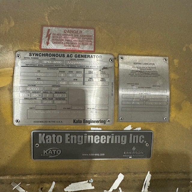 2420 KW Caterpillar #C280, Diesel Generator, 346/600 Volts, 900 RPM, 3PH - Image 2