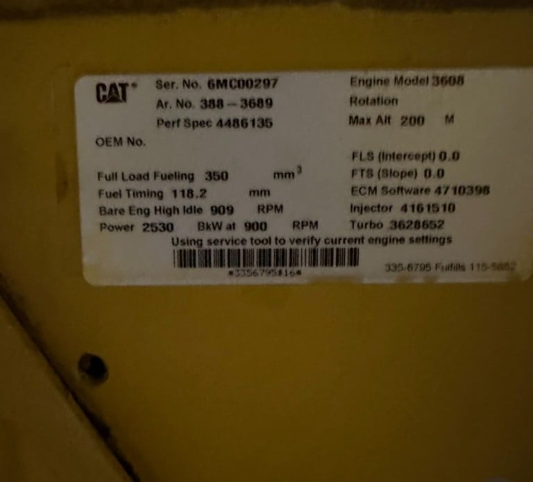 2420 KW Caterpillar #C280, Diesel Generator, 346/600 Volts, 900 RPM, 3PH - Image 6