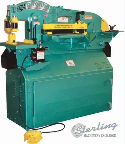 5" x 5" x 3/8" Piranha #P65, hydraulic, 65 ton, automatic hold down, punch holder, 7.5 HP, new, #SMP65 - Image 1