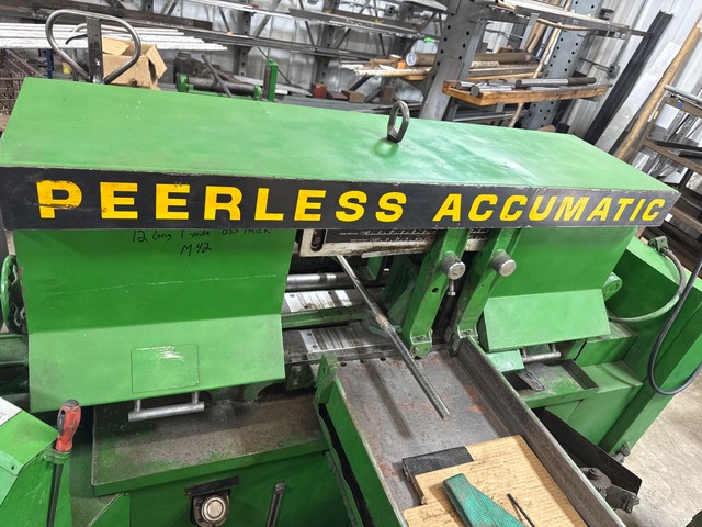 14" Peerless #Accumatic-1400, Horizontal Band Saw, 144" x 1" blade, 300 RPM, hydraulic clamping, automatic - Image 5