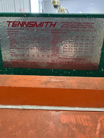 16 gauge x 3' Tennesmith #A3616, Pneumatic Shear, 20 gauge stainless, 40 SPM, 30" back gauge, 75 PSI. max, 3 - Image 5
