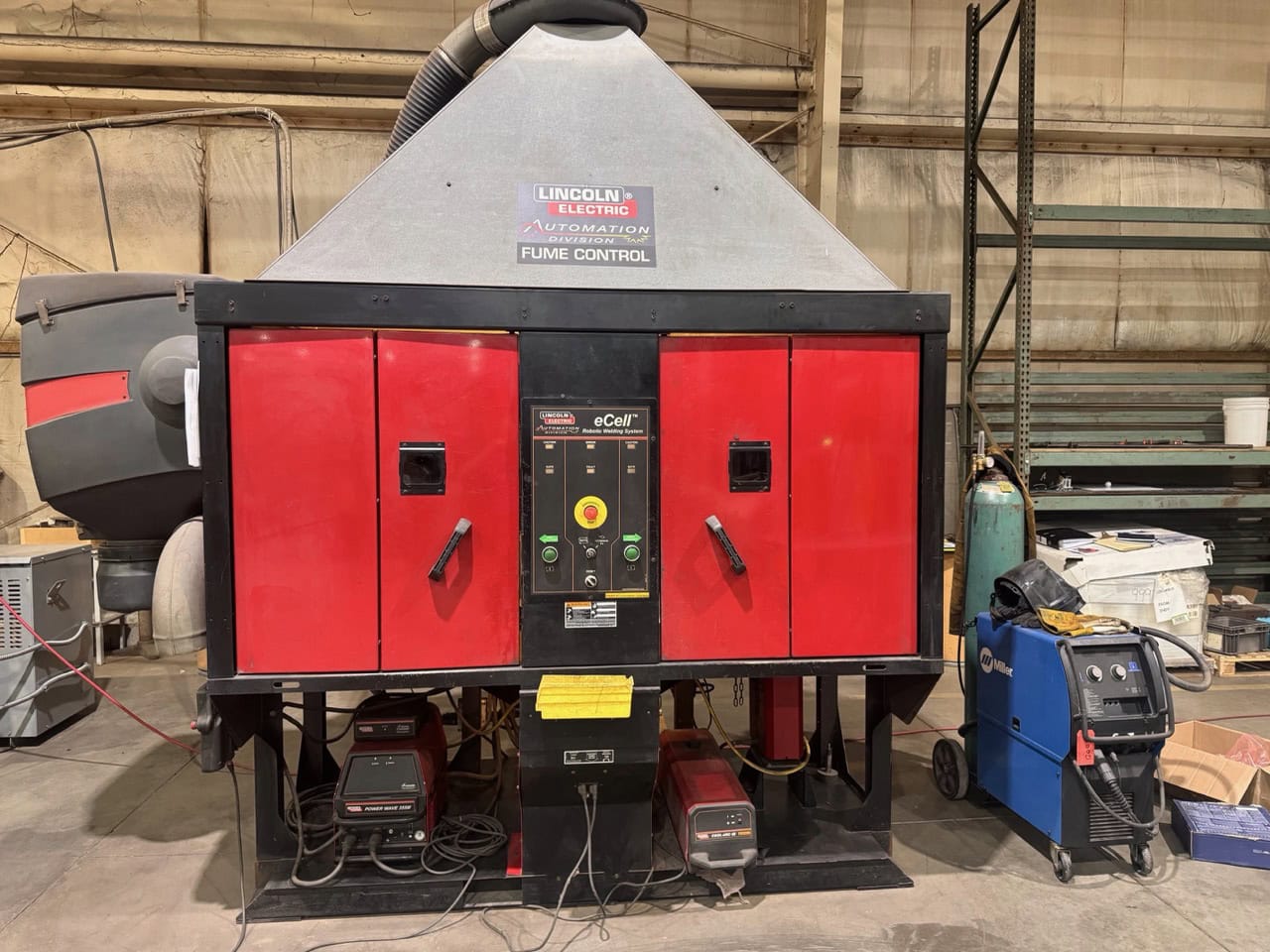 Lincoln Electric eCell, dual-zone robotic MIG weld cell, Fanuc ArcMate 6-Axis robot, Lincoln Power Wave MIG - Image 1