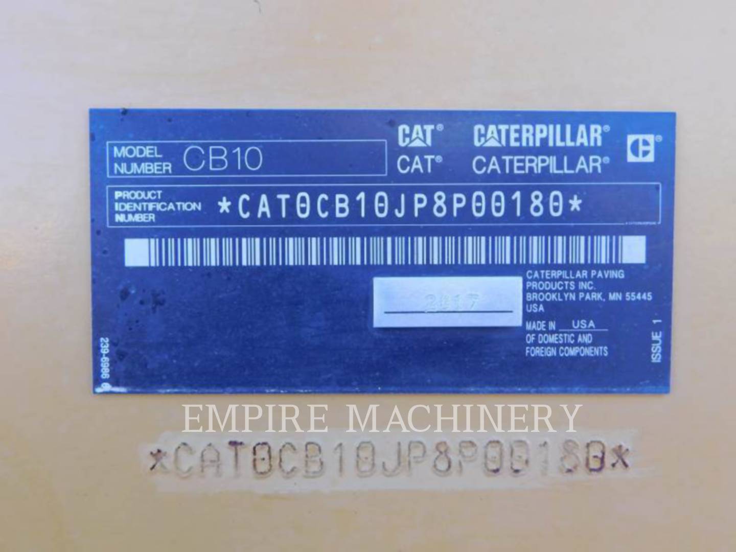 Caterpillar CB10, 2469 hours, S/N: P8P00180, 2017 - Image 6