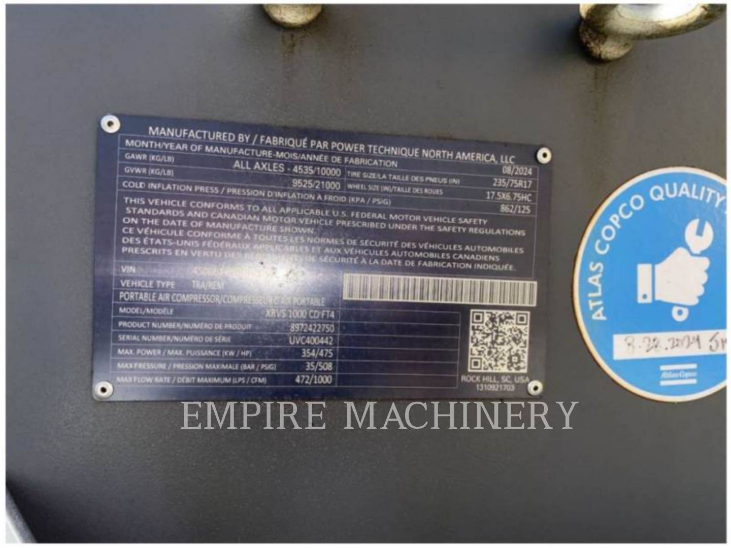Atlas-Copco XRVS1000CD, 7 hours, S/N: UVC400442, 2024 - Image 2