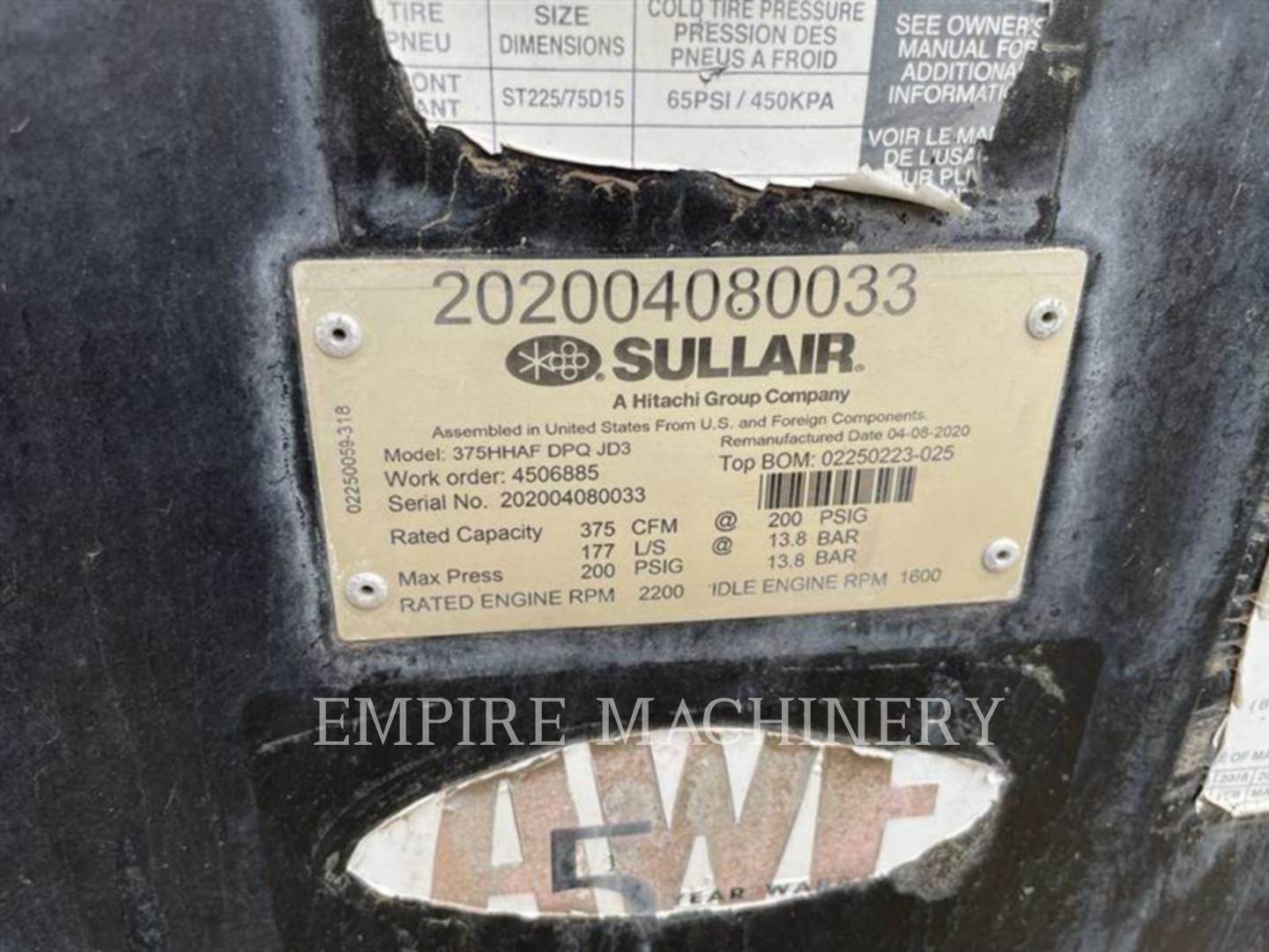 Sullair DPQ375HHAF, 1649 hours, S/N: 202004080033, 2020 - Image 5