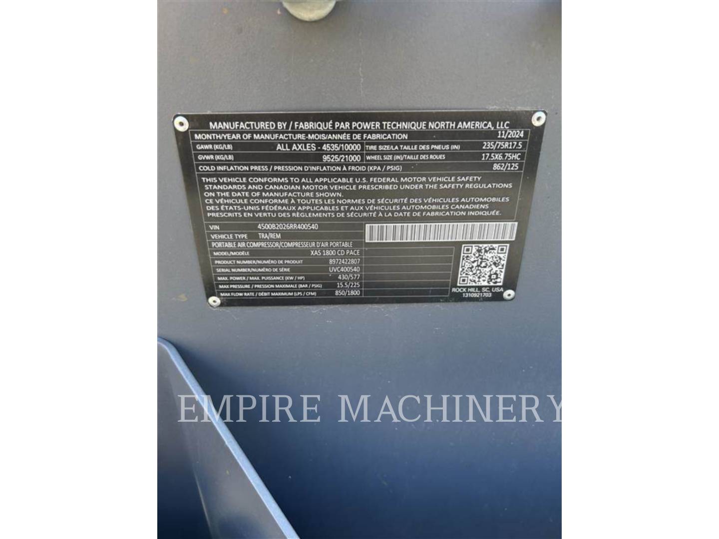 Atlas-Copco XAS1800CD, 880 hours, S/N: UVC400540, 2024 - Image 5