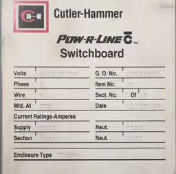 Cutler-Hammer POW-R-LINE C Switchboard Distribution 3000A 480/277V NEMA 1 - Image 2