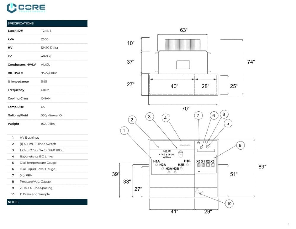 2500 kVA 12470 Delta Primary, 2400 Delta Secondary, PAD, proCORE(immediate shipment available) - Image 3