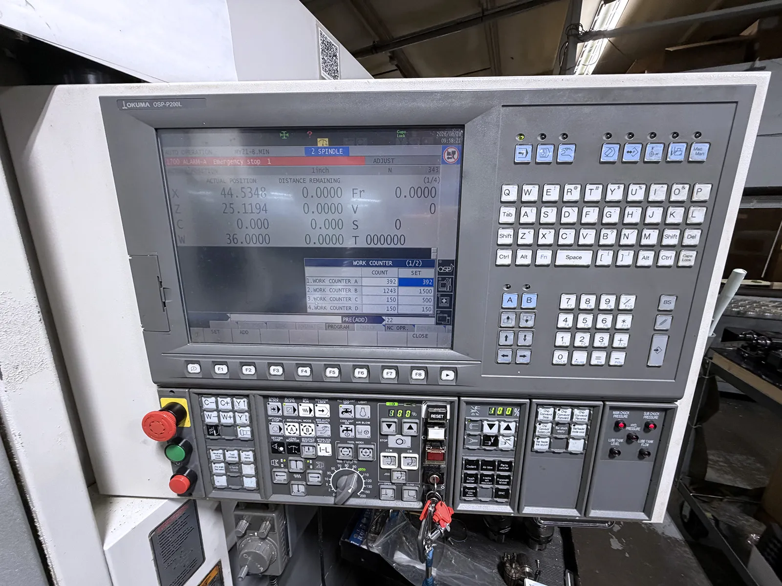 Okuma #Multus-B300-W, 5" axis CNC turning center, 23.6" swing, 16.9" turning diameter, 41.34" length, 3" bar - Image 3