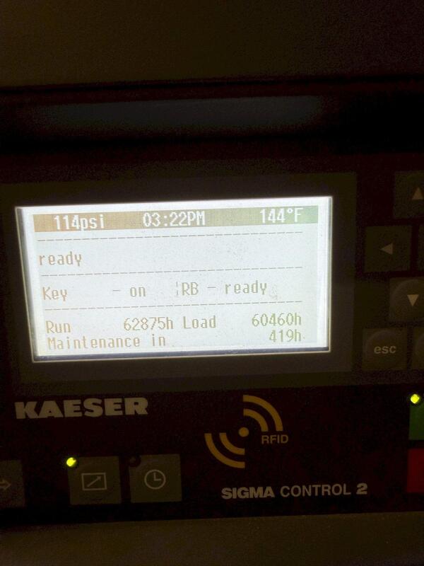 689 cfm, 145 psig, Kaeser #SFC-110, Rotary Screw Air Compressor, air cooled, 150 HP, 1793 RPM, 460Y/266 Volt - Image 3