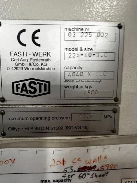 162" x 11 gauge Fasti #225-40-3.0, hydraulic CNC folding machine - Image 10