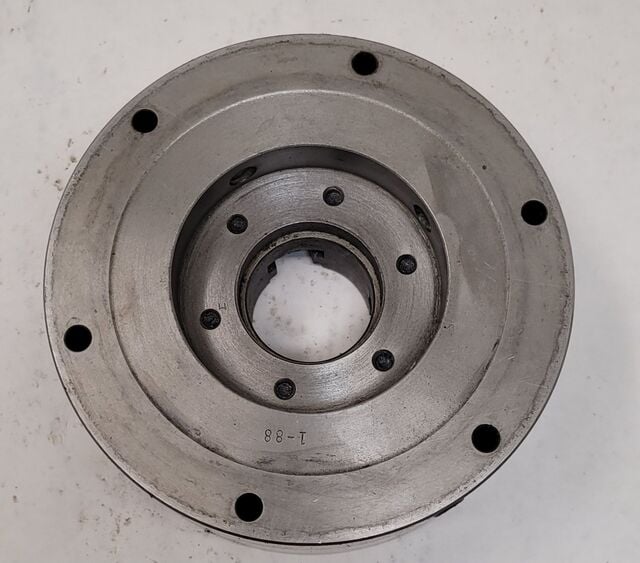 6" Buck #2063R, 3-jaw self-centering scroll lathe chuck, flat back, 1-1/2" thru hole, 3000 RPM, w/ chuck key - Image 7