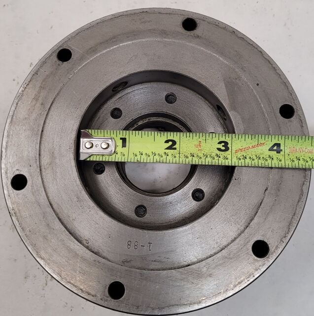 6" Buck #2063R, 3-jaw self-centering scroll lathe chuck, flat back, 1-1/2" thru hole, 3000 RPM, w/ chuck key - Image 10