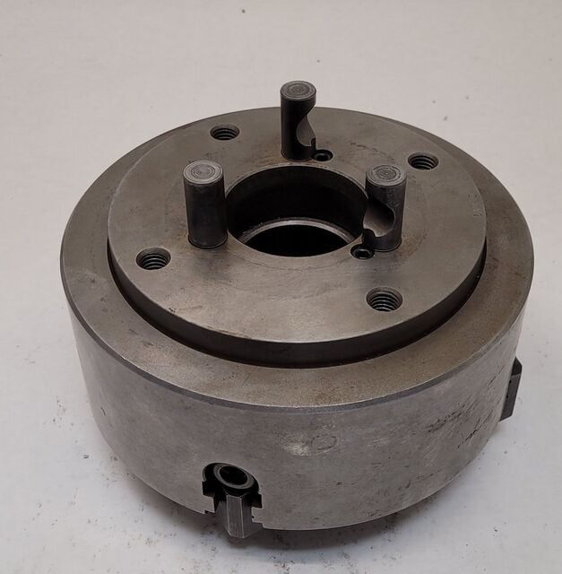 8" Buck #1308, 4-jaw lathe chuck, D1-4 Camlock back, 2" thru hole, 1800 RPM, w/ chuck key - Image 7