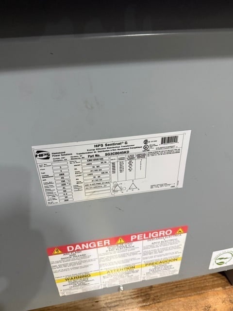 45 KVA Hammond Power Solutions Sentinel G, Dry Type Transformer, 3 Phase, general purpose (3 available) - Image 2