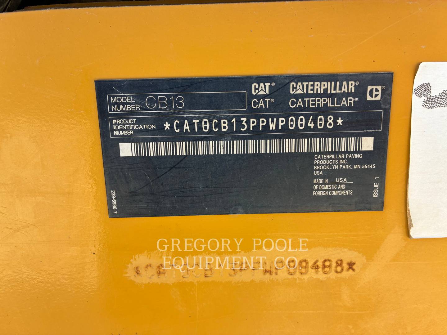 Caterpillar CB13, 2367 hours, S/N: PWP00408, 2019 - Image 6