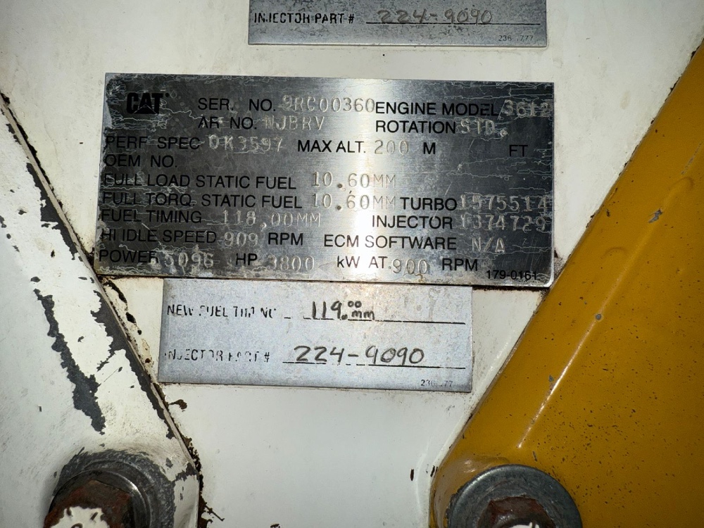 Caterpillar #3612, diesel generator set, 60hz 11 KV, 2005 (8 available) - Image 9
