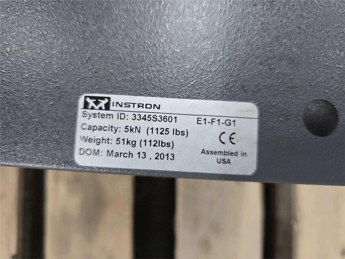 1125 lbf (5 kN) Instron #3345, tension & compression testing machine, 44.2" vertical test space, long travel - Image 9