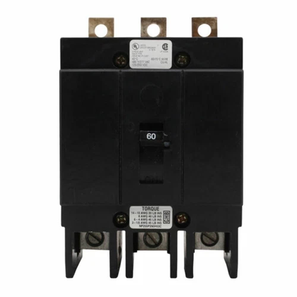Eaton GHB3060 Circuit Breaker, Type GHB, 60A, 3-Pole, 480Y/277 Vac, G-Frame, NEW - Image 1