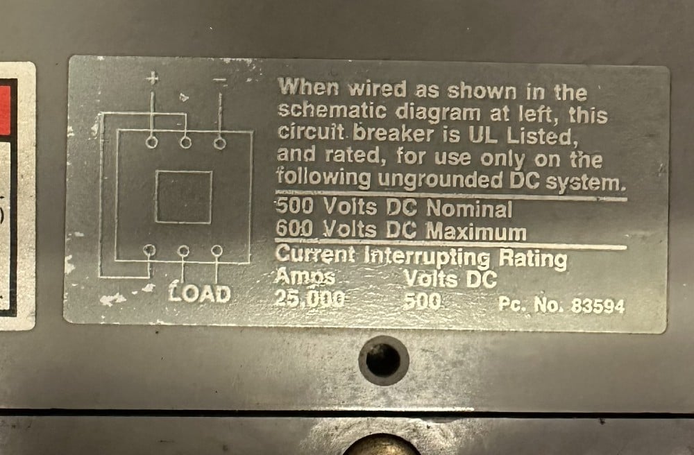 400 Amps, Siemens, Sentron Series, Molded Case Circuit Breaker, 3-Pole, Magnetic - Adjustable Trip, 600 VAC - Image 3