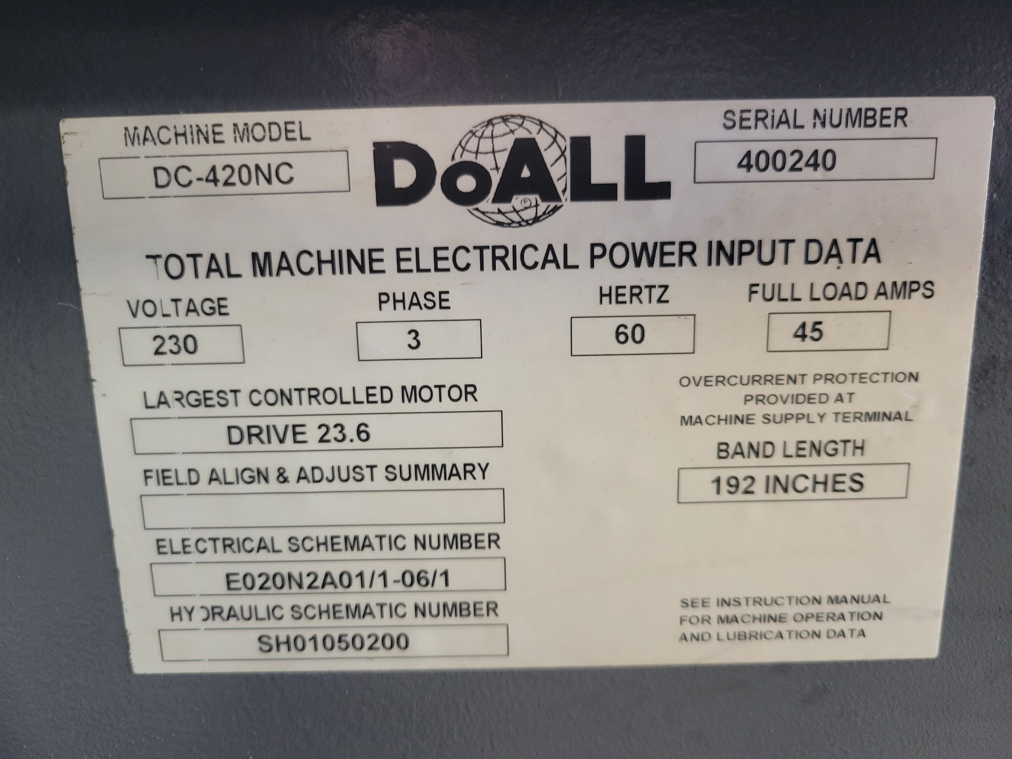 16.5" x16.5" DoAll #DC-420NC, automatic horizontal band saw, refurbished, 2018 - Image 10