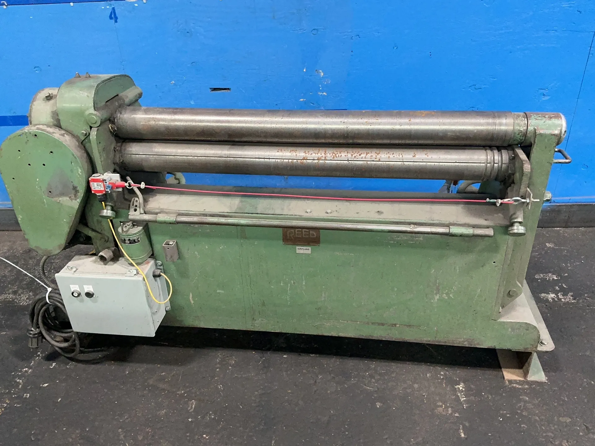 50" Reed-Prentice Engineering #450, powered slip roll, 3 rolls, wire grooves, 1 HP, 220-440 V., 3 Ph. - Image 1