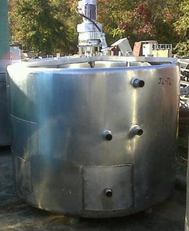 600 gallon Alloy Products #7754, Stainless Steel tank, 5' 6" dia. x 4' T/T, has open top and slant bottom - Image 3