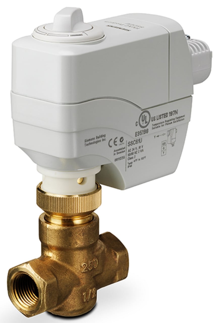 Siemens 259-02000 1/2" 2-Way F x F Normally Closed Valve Actuator Assembly 0.4Cv, NEW - Image 1