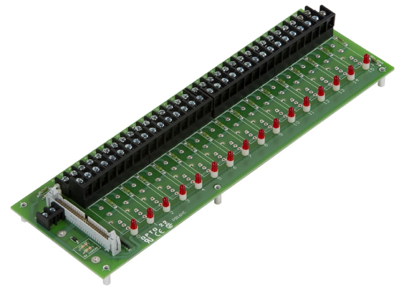 Opto 22 PB16HC G1 16-Channel Rack with Header Connector Extra Terminal Connector, Refurbished - Image 1