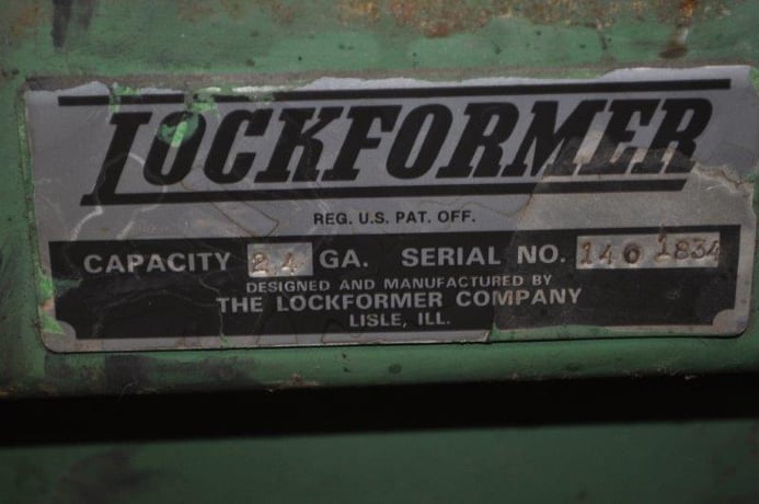 14 Stand, Lockformer Duplex, 1.25"shaft, 4" roll space, 24 ga.capacity, s/n #1401834 - Image 6