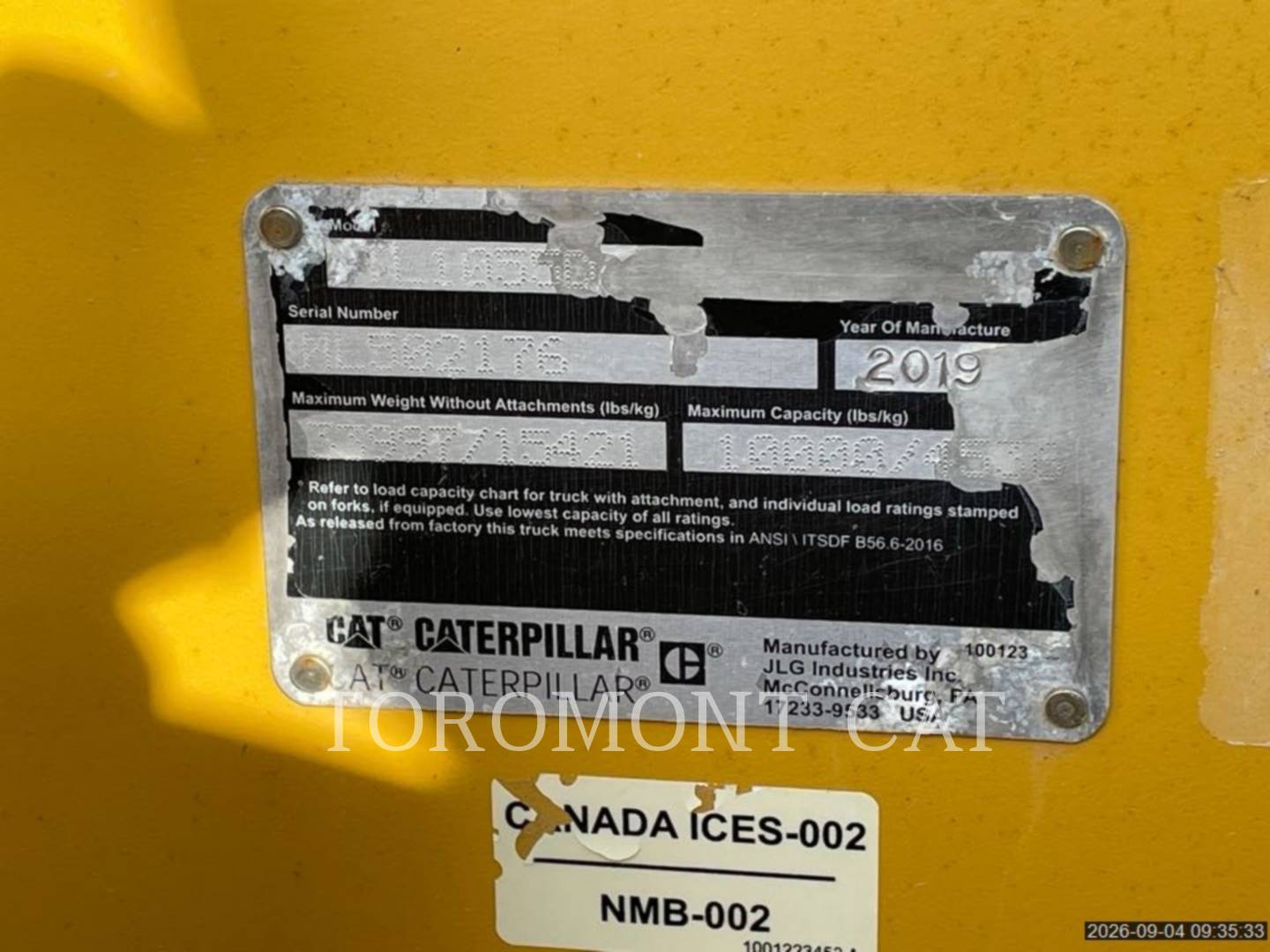 Cat TL1055D, Telehandler, 3526 hours, S/N: ML502176, 2020 - Image 5