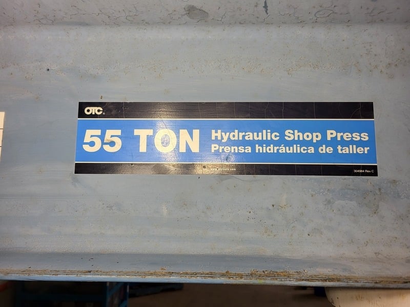 55 Ton, OTC #1845, H-Frame Hydraulic Shop Press, 13" stroke, 10,000 psi, 115/230 Volts, 1PH - Image 2