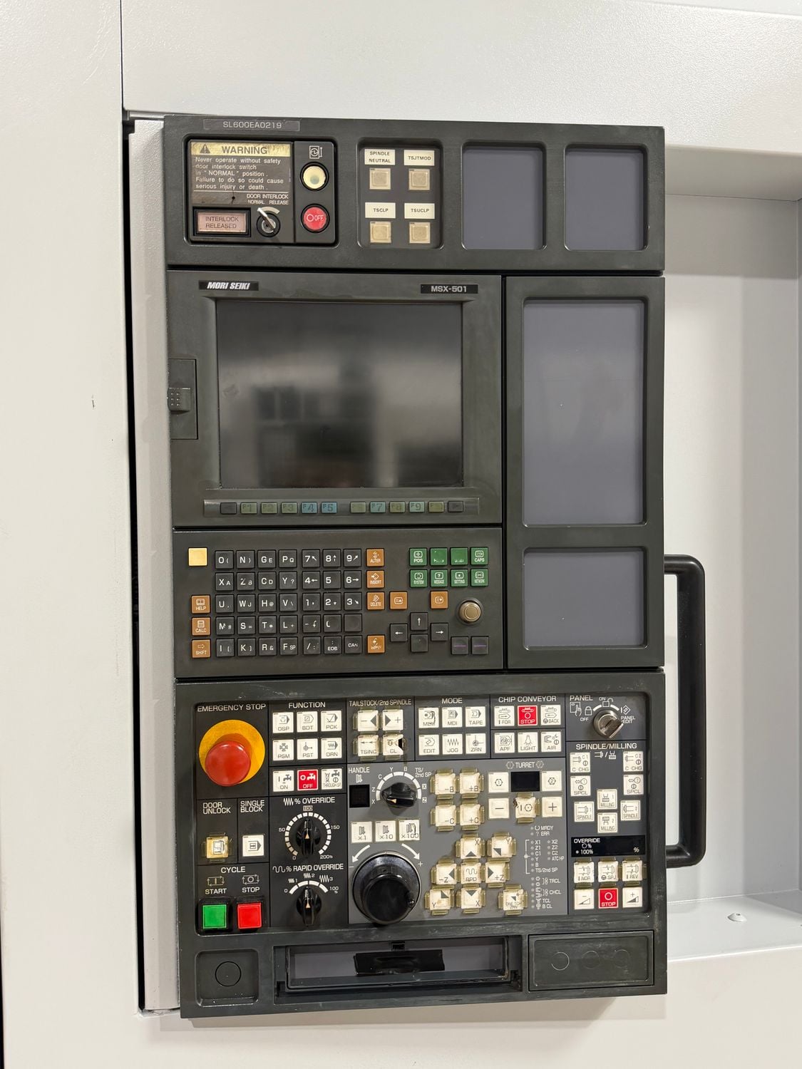 Mori Seiki #SL-603C/1000, CNC lathe, 10" bar, 35.4" diameter, 39.4" length, SMW AUTOBLOK 24" air 3-jaw chuck - Image 2