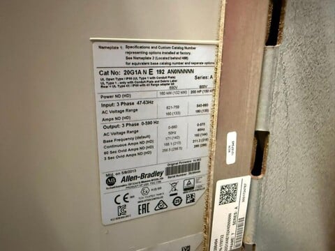 200 HP Allen-Bradley #20G1ANE192AN0NNNNN, powerflex 755 variable frequency dr, 600 Volts - Image 4