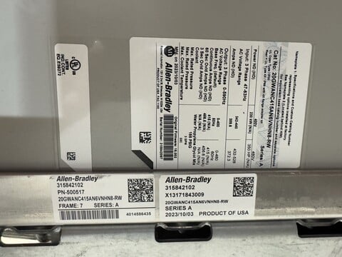 Allen-Bradley #2 0gwanc415an6vnhn8-, Variable Frequency Drive, 3 Phase, Liquid Cooled - Image 6